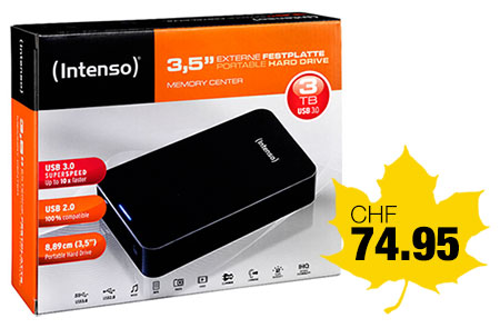 PEARL Herbst-Fest-Angebot Intenso externe Festplatten 3 TB
