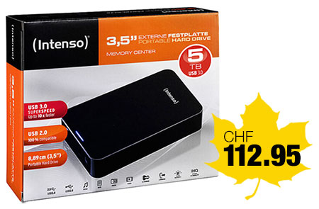 PEARL Herbst-Fest-Angebot Intenso externe Festplatten 5 TB